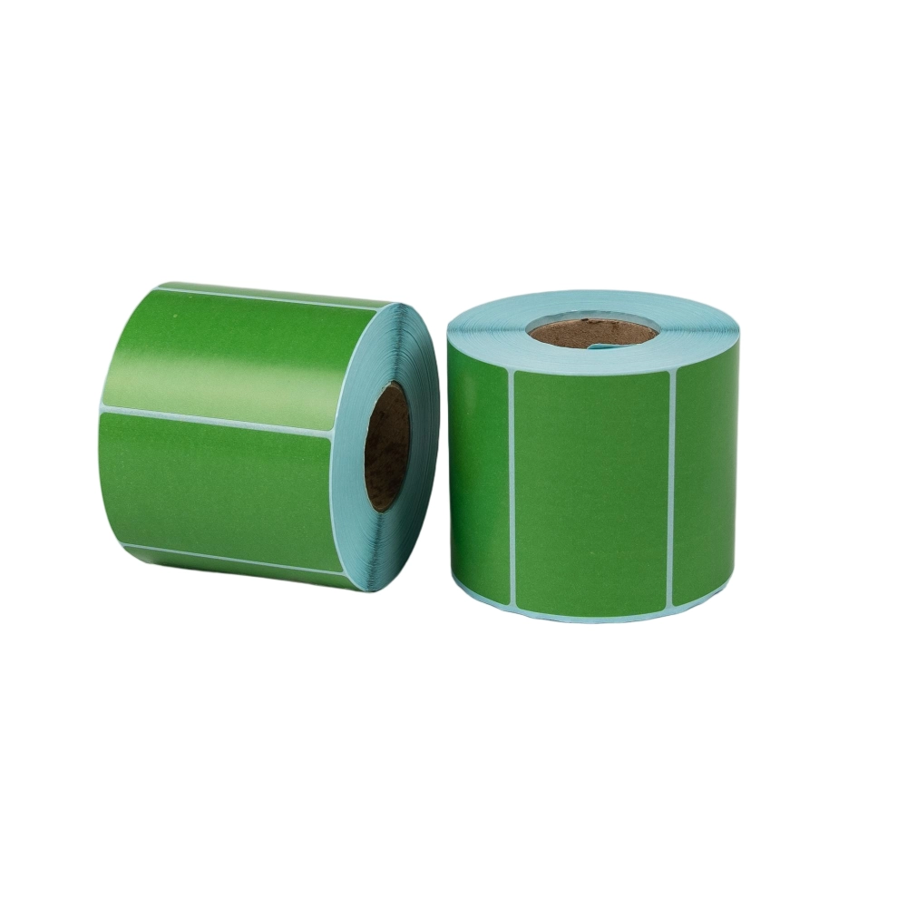 custom green thermal label sticker roll