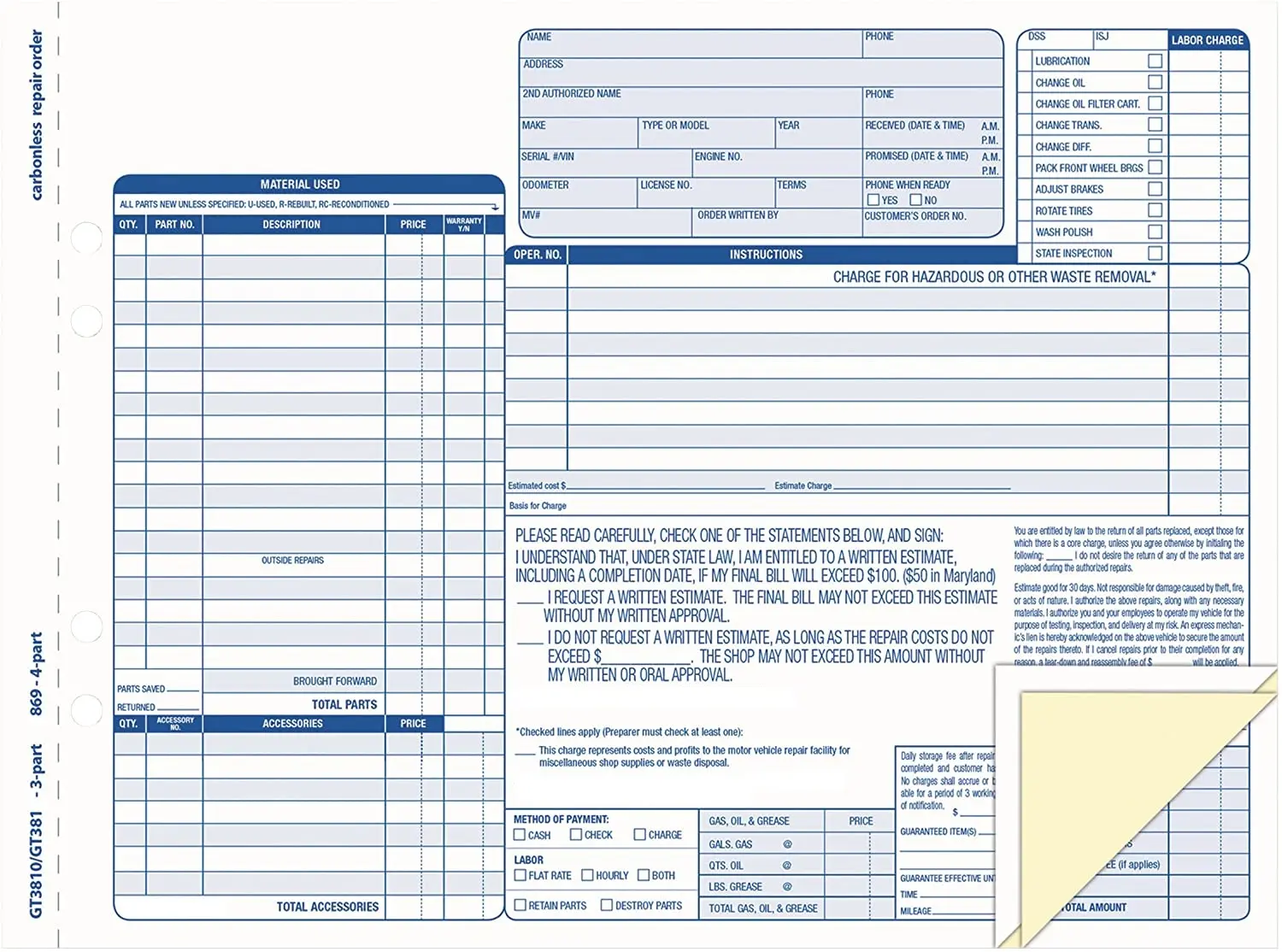 no‑carbon copy paper