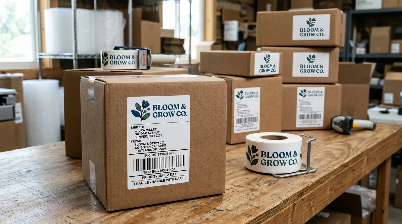 custom logo shipping labels