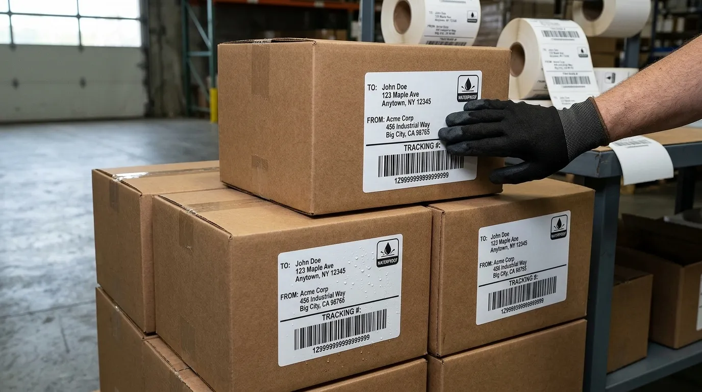 waterproof shipping labels for packaging